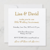 cinquantième Invitation d'anniversaire - l'OR (Dos)