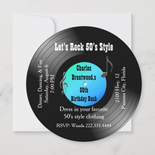 cinquantième Invitation de disque de fête (Devant)