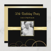 cinquantième Invitation de fête d'anniversaire - (Devant / Derrière)