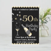 cinquantième Invitation de fête d'anniversaire (Debout devant)