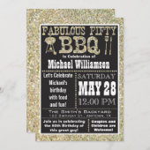 Cinquantième invitation de fête d'anniversaire de (Devant / Derrière)