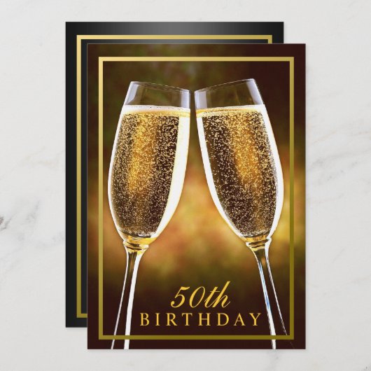 Cinquantième invitation formelle d'anniversaire (Devant / Derrière)
