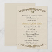 cinquantième Invitation rose de frontière (Devant / Derrière)