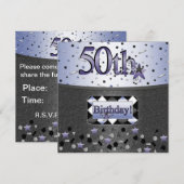 cinquantième INVITATIONS de FÊTE D'ANNIVERSAIRE (Devant / Derrière)