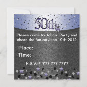 cinquantième INVITATIONS de FÊTE D'ANNIVERSAIRE (Dos)