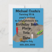 cinquantième Invitations de pêche d'anniversaire (Dos)