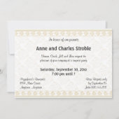 Cinquantième invitations d'or élégantes de fête (Dos)