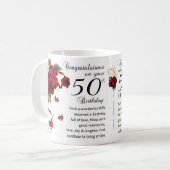 Cinquantième tasse de cadeau d'anniversaire (Devant gauche)