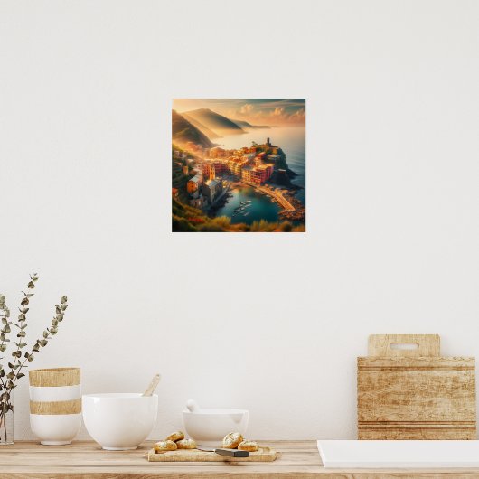 Cinque Terre Beach Italië Europa Reizen Poster (Keuken)