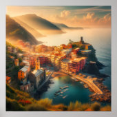 Cinque Terre Beach Italië Europa Reizen Poster (Voorkant)