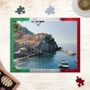 Cinque Terre Italiaanse vlag Puzzle Legpuzzel