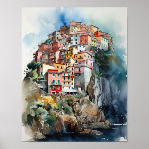Cinque Terre Italië Landschapskunst Print Poster