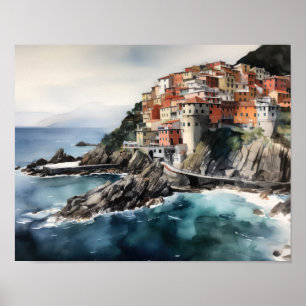 Cinque Terre Italie Paysage Art Imprimer Poster