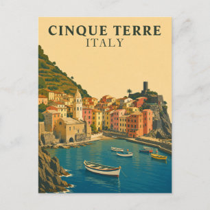 Cinque Terre Italië Retro Reis Italiaanse Rivièra Briefkaart