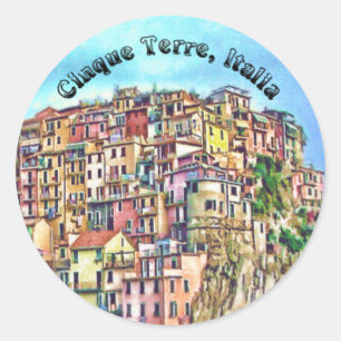 Cinque Terre, Italië Ronde Sticker