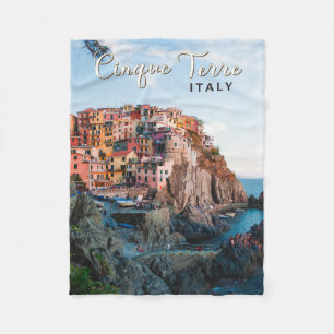 Cinque Terre Italy Waterverf Fleece Deken