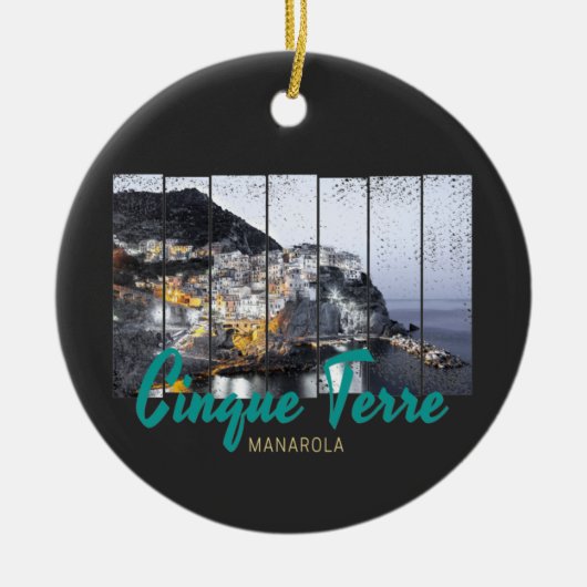 Cinque Terre Manarola Riomaggiore Italiaanse vinta Keramisch Ornament (Voorkant)