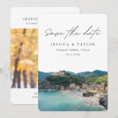 Cinque Terre Save the Date Italiaanse Trouwdag Kaart (Voorkant / Achterkant)