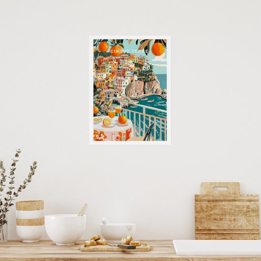Cinque Terre Travel Poster, Italië Travel Print (Keuken)