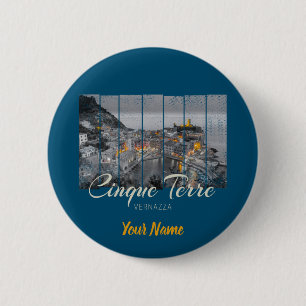 Cinque Terre Vernazza Italien Souvenir Ronde Button 5,7 Cm
