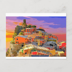 Cinque Terre Vernazza Village Italië Briefkaart