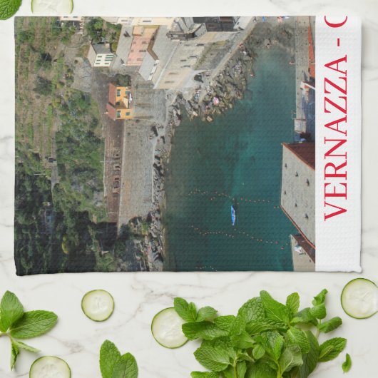 Cinque Terre Vernazza vue serviette de thé (Plié)