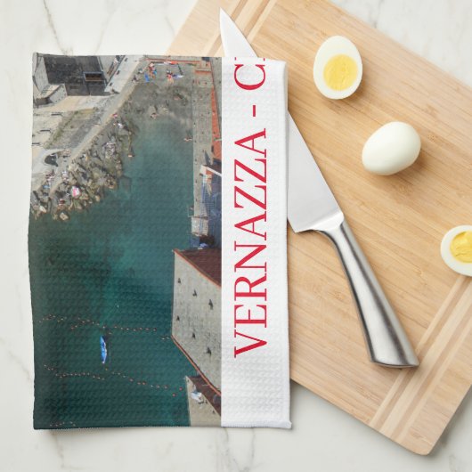Cinque Terre Vernazza vue serviette de thé (Quart Plié)