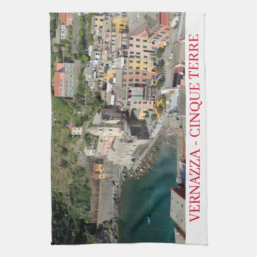 Cinque Terre Vernazza vue serviette de thé (Vertical)