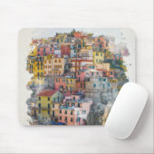 Cinque Terre Waterverf Art Muismat (Met muis)