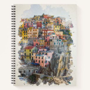 Cinque Terre Waterverf Art Notitieboek