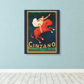 "Cinzano Vermouth Torino" Canvas Afdruk (Insitu (Houten vloer))