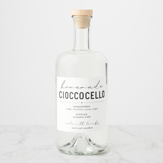 Cioccocello maison Chocolate Étiquette (Devant)