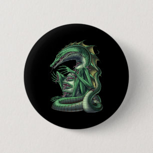 CipactliAztec Mythology Creature Cipactli Ronde Button 5,7 Cm