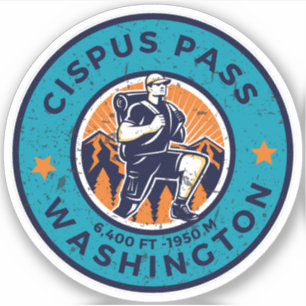 Cipus-pas wandelen wandelend Washington alpiene pr Sticker