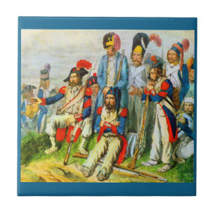 circa 1796 soldaten van Napoleon Tegeltje