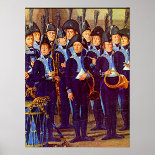 circa 1800 Europese militaire muzikanten Poster