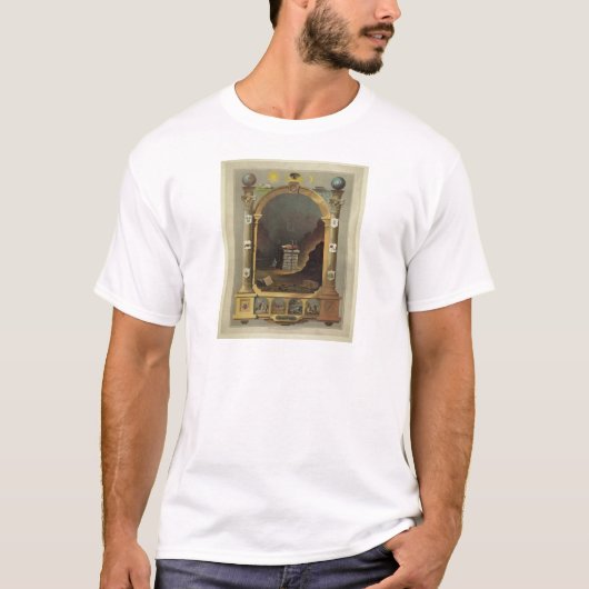 Circa 1872 Masonic Chart Lithography Print Afbeeld T-shirt (Voorkant)