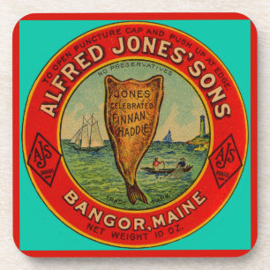circa 1900 Alfred Jones Sons Finnan Haddie etiket Bier Onderzetter