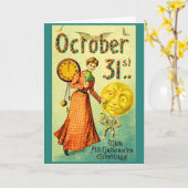 circa 1905 October 31 with Halloween Greetings Kaart (Gele Bloem)