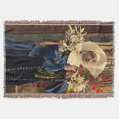 circa 1910 blauwe nun deken (Voorkant)