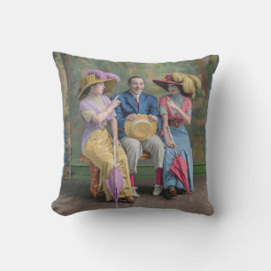 circa 1910 vaudeville-artiestenprint kussen