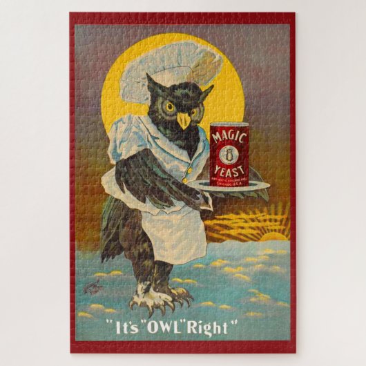 circa 1912 Magic Yeast owl en print Legpuzzel (Verticaal)