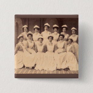 circa 1914 afgestudeerden in de verpleegkunde vierkante button 5,1 cm