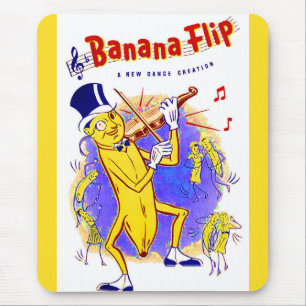 circa 1950 muziekcover in bananenspiegels muismat