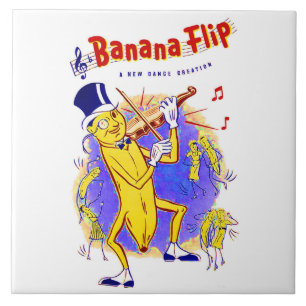 circa 1950 muziekcover in bananenspiegels tegeltje