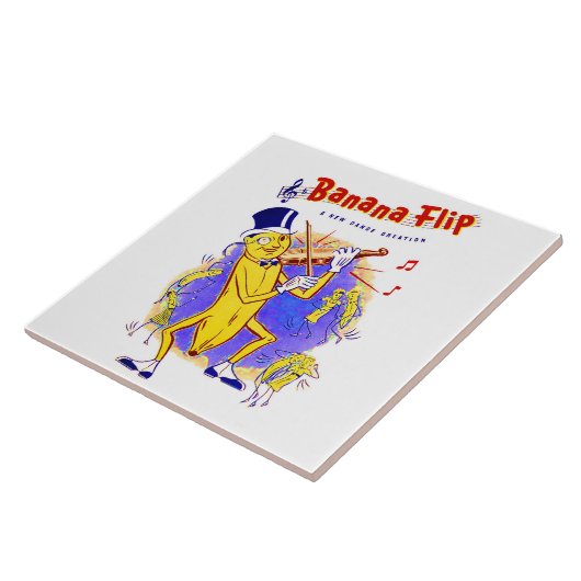circa 1950 muziekcover in bananenspiegels tegeltje (Zijkant)