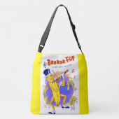 circa 1950 muziekprint van banaanspiegels crossbody tas (Achterkant)