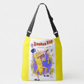 circa 1950 muziekprint van banaanspiegels crossbody tas (Voorkant)