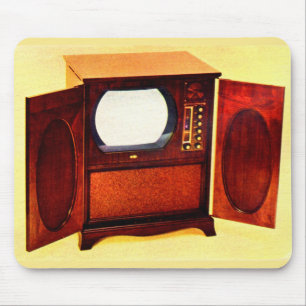 circa 1950 televisietoestel nr. 1 muismat