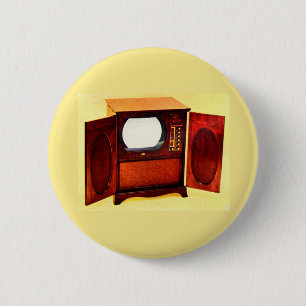 circa 1950 televisietoestel nr. 1 ronde button 5,7 cm